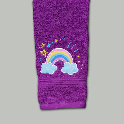 Unicorn Violet Embroidered Personalized Towel