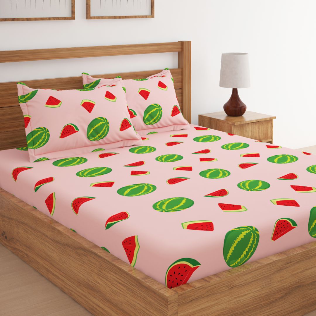 Water Melon Print Bed Sheet