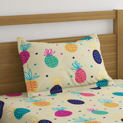 Pineapple Print Bed Sheet